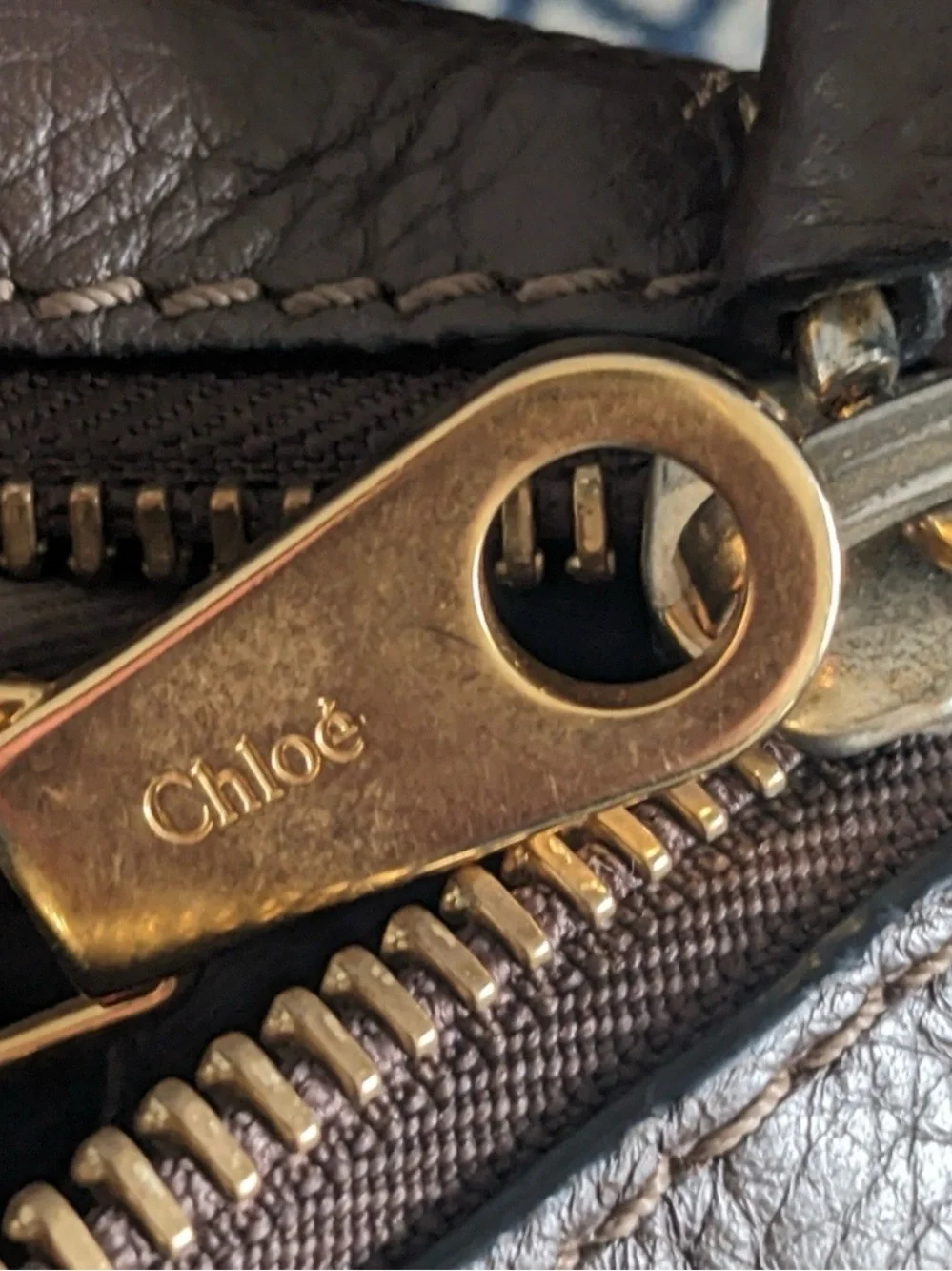 Authentic Chloe Marcie Leather Handbag - Chocolate Brown